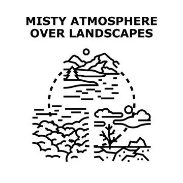 Changing climate conditions impacting diverse landscapes environment Stock Illustration