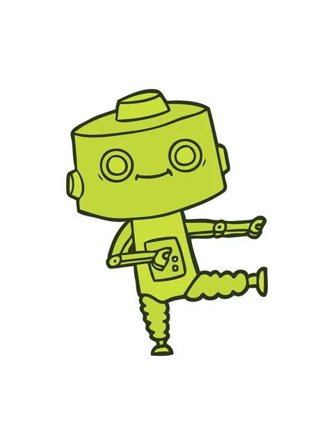 Changing color animation of cartoon android character Stock Footage 324058099