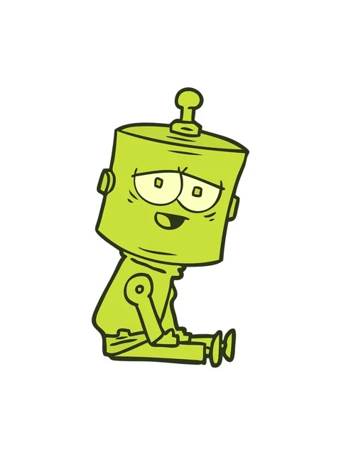 Changing color animation of a cartoon android character Stock Footage 324232490