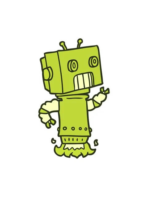 Changing color animation of cartoon android design Stock Footage 324314218