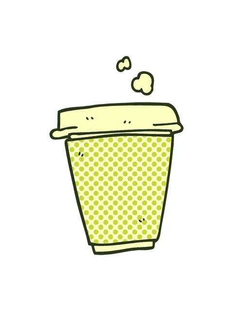 Changing color animation of cartoon doodle coffee cup Stock Footage 324052372