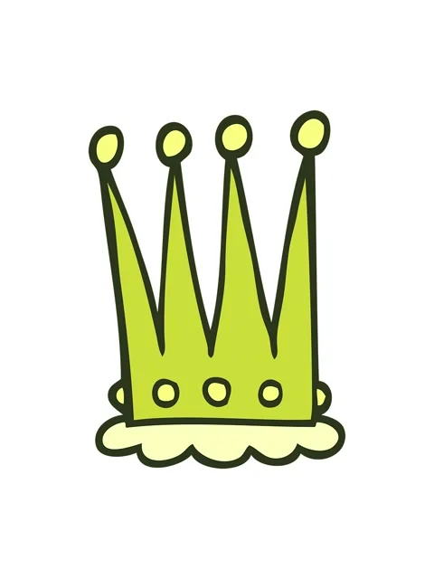 Changing color animation of cartoon doodle crown Stock Footage 324304460