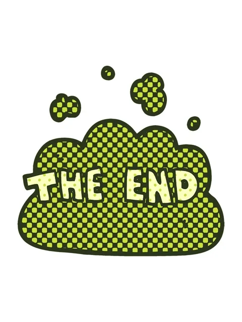 Changing color animation of cartoon doodle the end font Stock Footage 324362697