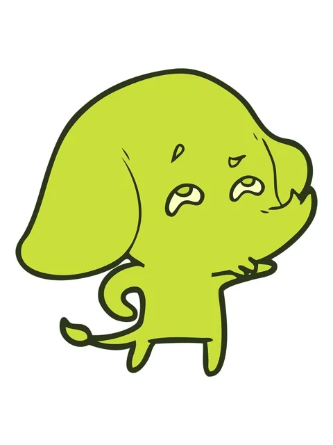Changing color animation of cartoon of an elephant remembering Stock Footage 324227586