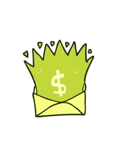 Changing color animation of cartoon envelope with money sign Stock Footage 324428521