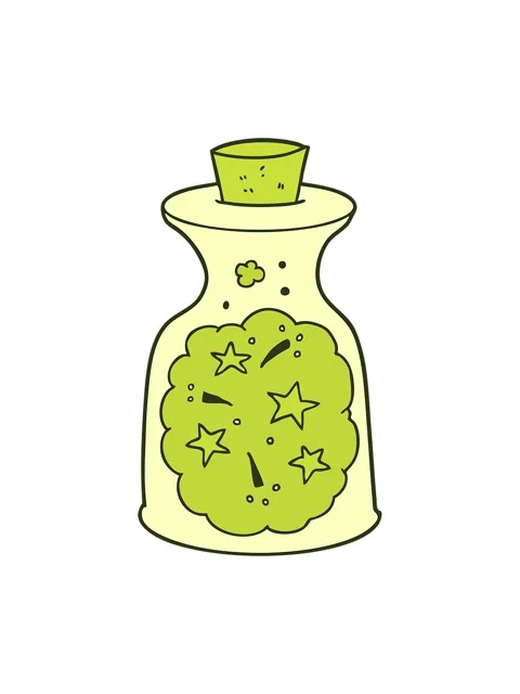 Changing color animation of cartoon magic potion Stock Footage 324194502