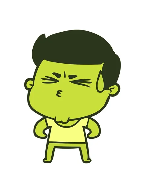 Changing color animation of cartoon man sweating Stock Footage 324043246