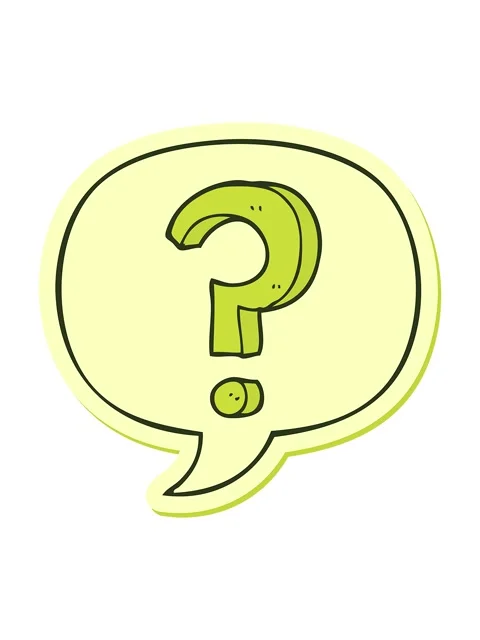 Changing color animation of cartoon question mark with speech bubble sticker Stock Footage 324262665