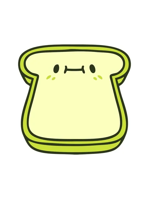 Changing color animation of cartoon slice of bread with face Stock Footage 324120996