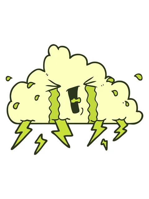 Changing color animation of cartoon thundercloud Stock Footage 324392694