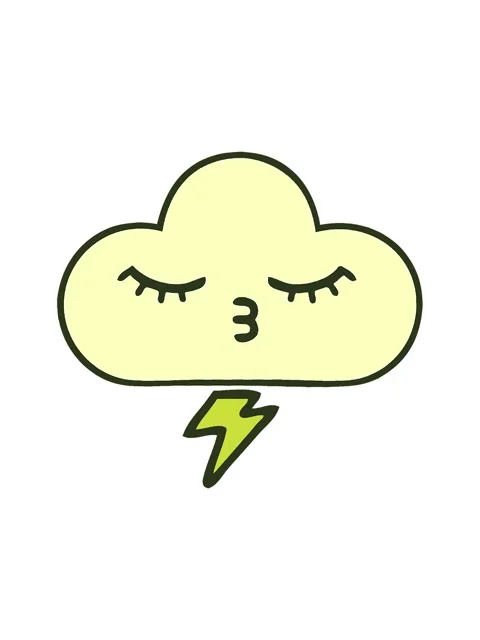 Changing color animation of comic book style cartoon of a thunder cloud Stock Footage 324147722