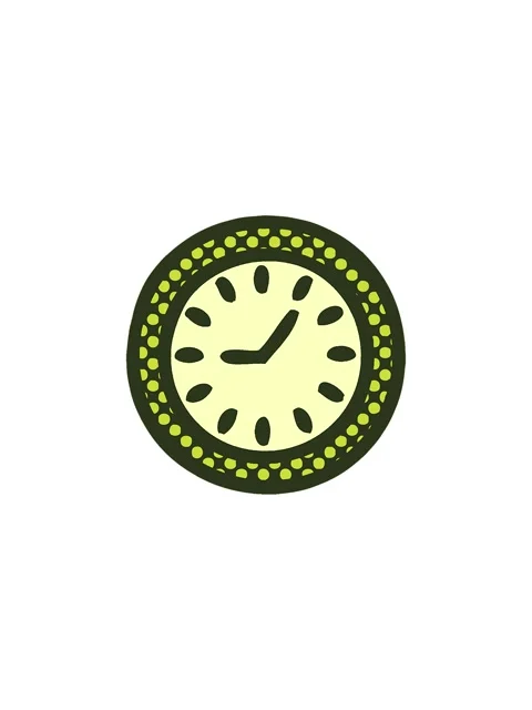 Changing color animation of comic book style cartoon of a wall clock Video stock 324198110