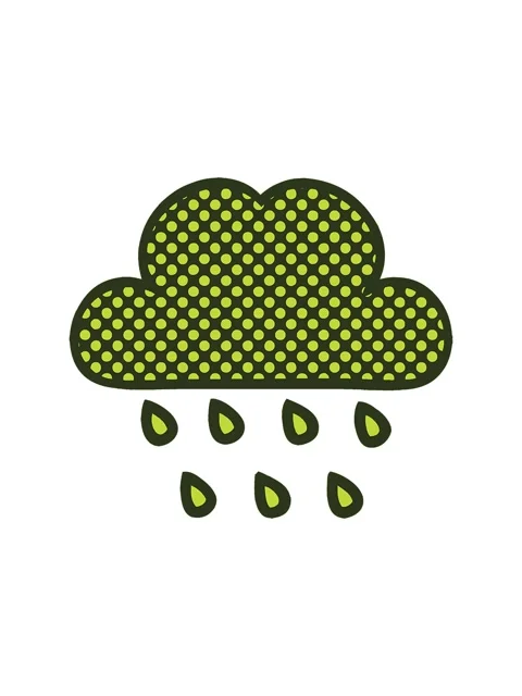 Changing color animation of comic book style cartoon of a storm rain cloud Video stock 324410067