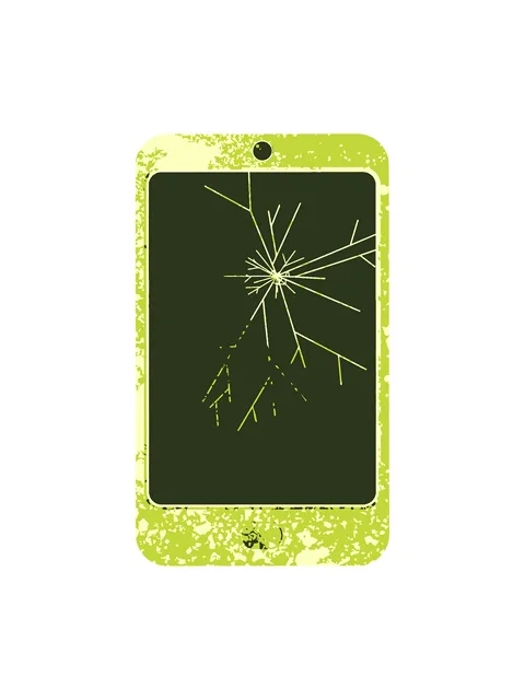 Changing color animation of cracked cell phone graphic Stock Footage 324402410