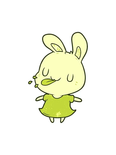 Changing color animation of cute cartoon rabbit blowing raspberry Stock Footage 324372452