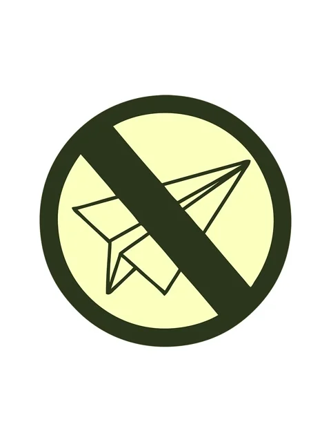 Changing color animation of cute cartoon of a no paper aeroplanes allowed Stock Footage 324456817