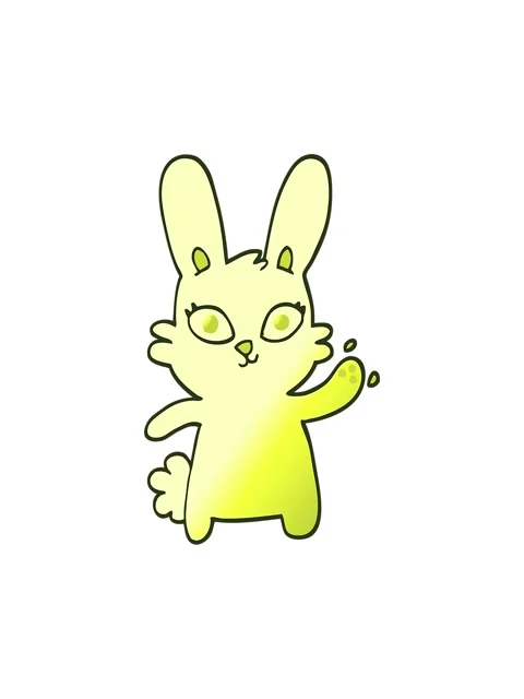 Changing color animation of cute vector gradient illustration cartoon rabbi.. Stock Footage 324065285