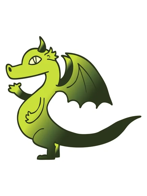 Changing color animation of cute vector gradient illustration cartoon dragon Stock Footage 324442299