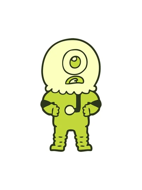 Changing color animation of cyclops alien spaceman cartoon Stock Footage 324432634
