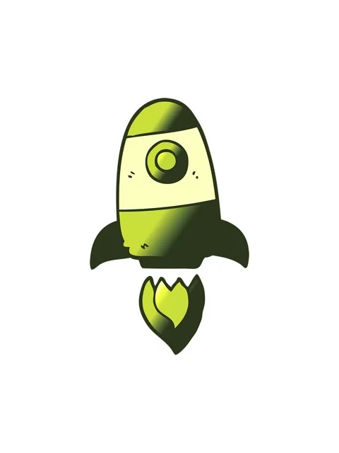 Changing color animation of drawing of a space rocket Stock Footage 324207741