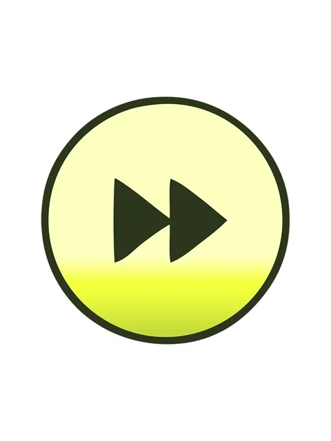 Changing color animation of gradient shaded cartoon of a fast forward button Video stock 323600384