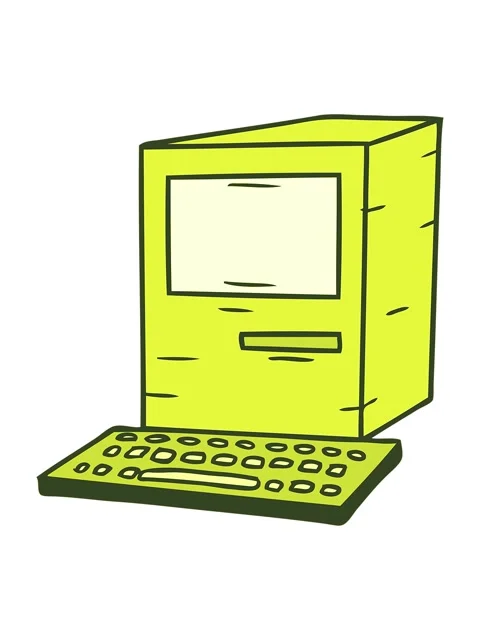 Changing color animation of hand drawn cartoon doodle of a computer and key.. Stock Footage 324107511