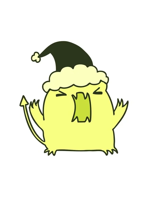 Changing color animation of hand drawn christmas cartoon of kawaii devil Stock Footage 324391090