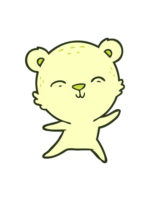 Changing color animation of happy cartoon polar bear dancing Stock Footage 324201419