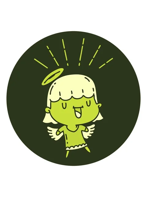Changing color animation of icon of a tattoo style singing angel Stock-Footage 324219600