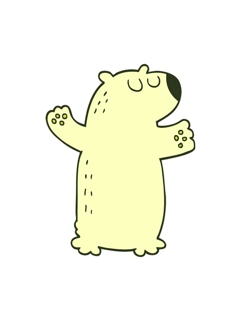 Changing color animation of polar bear cartoon element Stock Footage 324057748