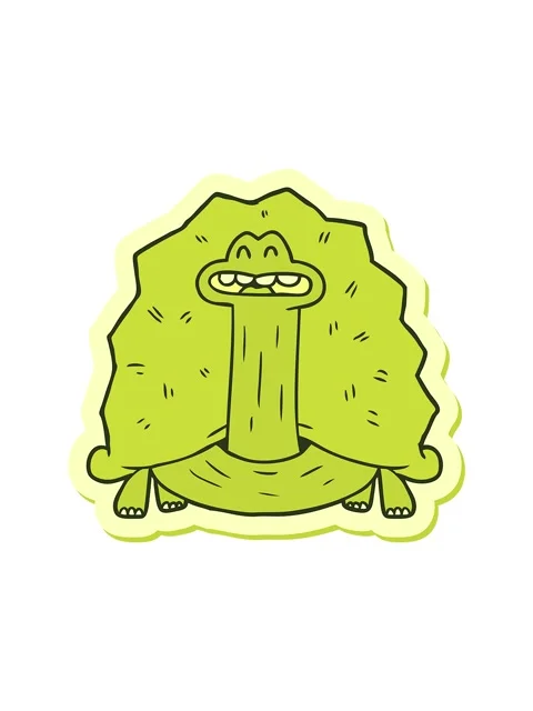 Changing color animation of sticker of a funny cartoon turtle Stock Footage 324407289