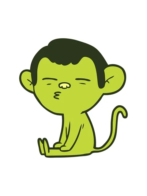 Changing color animation of suspicious monkey Video stock 324439118