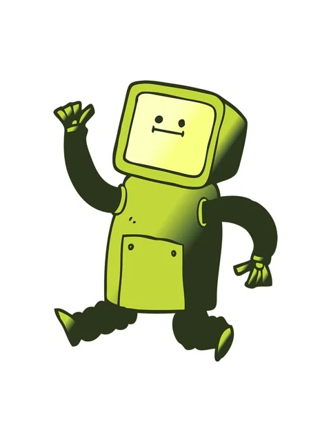 Changing color animation of vector gradient illustration cartoon robot runnin Stock Footage 324050366