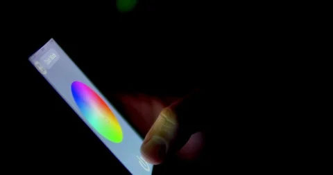 Changing color light in home. Smart Home automation. House managing with Stock Footage 100159955