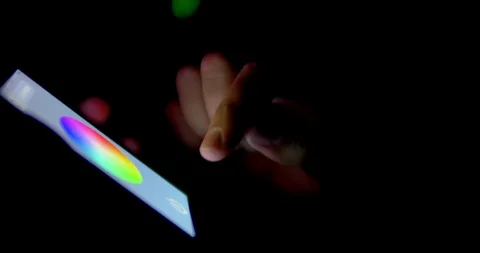 Changing color light in home. Smart Home automation. House managing with Stock Footage 100161504