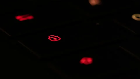Changing colors on computer locks digital wallets encryption with illuminated Stock Footage 161035883