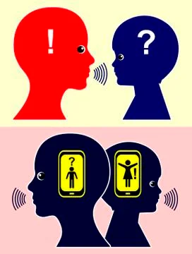 Changing Communication Patterns Stock Illustration
