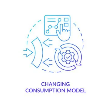 Changing consumption model blue gradient concept icon Stock Illustration