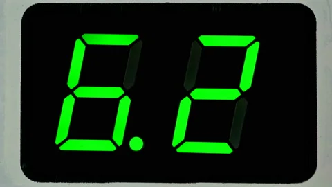 Changing current values on a device with a digital screen Stock Footage 119059467