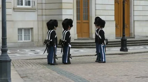 Changing of Denmark's Royal Guard at the Royal Palace Video stock 11172517