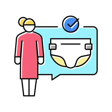Changing diapers color icon vector illustration Illustrazione stock