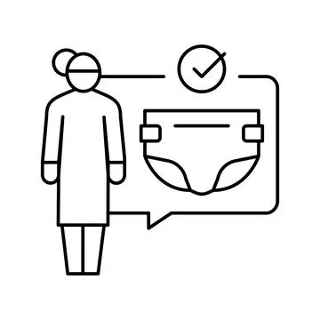 Changing diapers line icon vector illustration Illustrazione stock