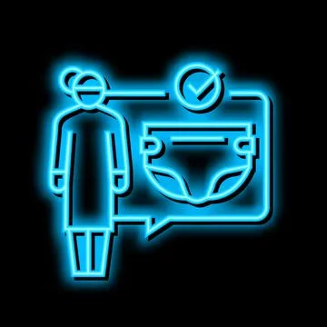 Changing diapers neon glow icon illustration Stock Illustration