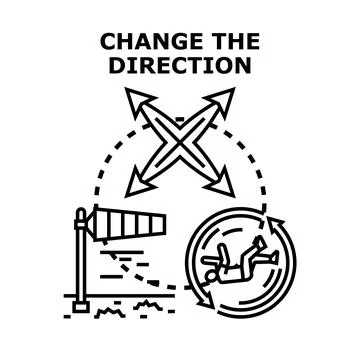Changing direction vector icon representing strategy and adaptability Stock Illustration