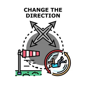 Changing direction vector icon representing strategy and adaptability Stock Illustration