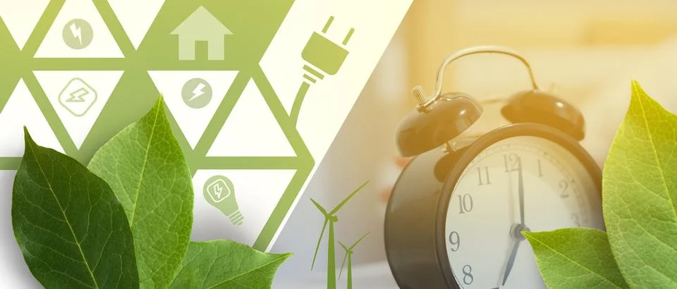 Changing environment background and renewable energy concept for electricity Stock Illustration