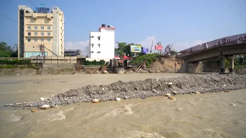Changing face of Dander River after flood Stock Footage 321038823