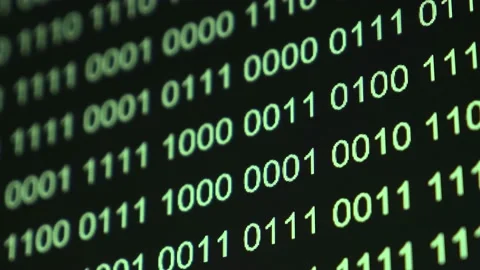 Changing figures of digits on machine language on screen Stock-Footage 231360165