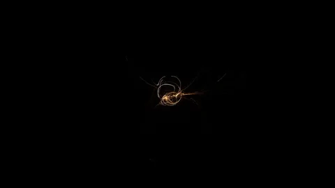 Changing fractal pattern of gold and orange colors on black background Stock Footage 115883381