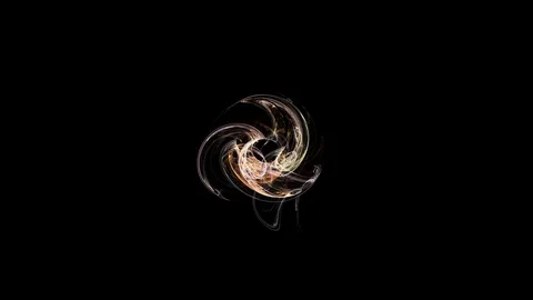 Changing fractal pattern of gold and orange colors on black background Stock Footage 115883520
